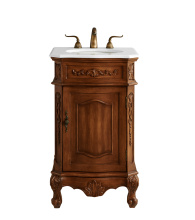 Elegant VF10121TK-VW - 21 inch Single Bathroom vanity in Teak Color with ivory white engineered marble