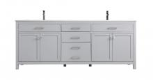 Elegant VF23384DGR - Vanity Cabinet 4dr 3dw W84"xD22"xH34" Grey