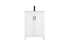 Elegant VF25124MWH - Vanity Cabinet 2Dr W24''xD19''xH34" WH