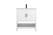 Elegant VF25230MWH - Vanity Cabinet 2Dr W30"x D19"x H34" WH