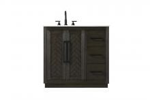 Elegant VF29036CO - Vanity Cabinet 2Dr 3Dw W36"xD21.5"xH34" Chocolate Oak