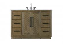 Elegant VF29048HO - Vanity Cabinet 2Dr 6Dw W48"xD21.5"xH34" Hazel Oak