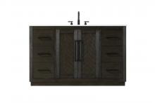 Elegant VF29054CO - Vanity Cabinet 2Dr 6Dw W54"xD21.5"xH34" Chocolate Oak