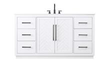 Elegant VF29060WH - Vanity Cabinet 2Dr 6Dw W60"xD21.5"xH34" White