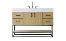 Elegant VF29248MHB - Vanity Cabinet 2Dr 4Dw 48x21.5x34 Honey Brown