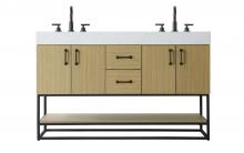 Elegant VF29254DMHB - Vanity Cabinet 4Dr 2Dw 54x21.5x34 Honey Brown