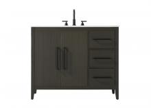 Elegant VF29342MMB - Vanity Cabinet 2Dr 3Dw 42x21.5x35 Mocha Brown