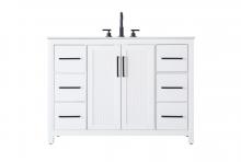 Elegant VF29548WH - Vanity Cabinet 2Dr 6Dw 48x21.5x35 White