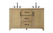Elegant VF29554DLO - Vanity Cabinet 2Dr 3Dw 54x21.5x35 Linen Oak
