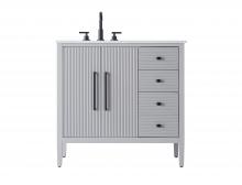 Elegant VF29636GR - Vanity Cabinet 2Dr 3Dw 36x21.5x35 Grey