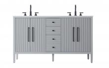 Elegant VF29660DGR - Vanity Cabinet 4Dr 3Dw 60x21.5x35 Grey