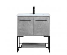 Elegant VF42030CG - 30 inch  Single Bathroom Vanity in Concrete Grey