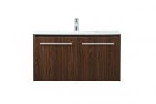 Elegant VF44536MWT - 36 inch Single bathroom vanity in walnut