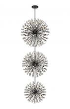 Elegant 2500G48L3BK - Vera 48 inch three tiers crystal starburst chandelier in black