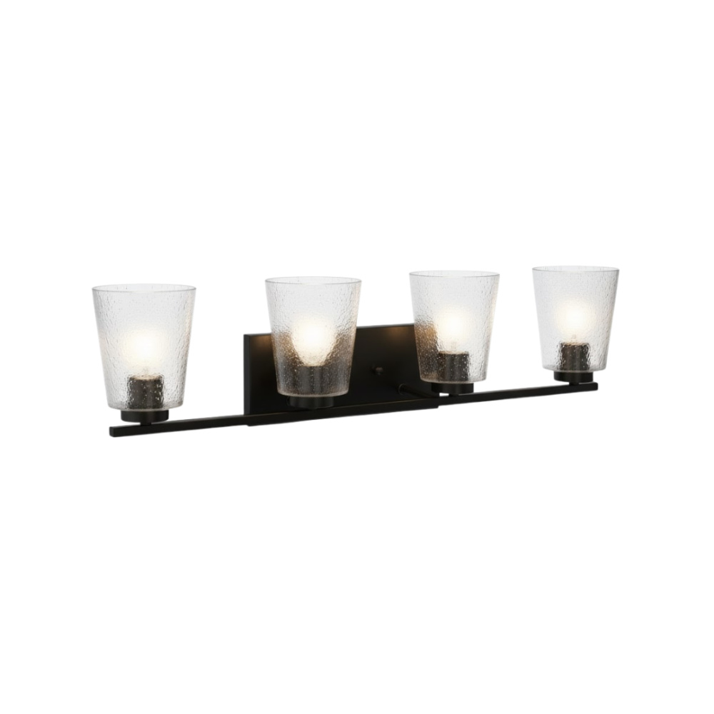 Aria 4-Light Frosted Cone Glass Vanity - MB
