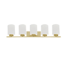 HOMEnhancements 21762 - 5-Light White Glass Vanity - CG