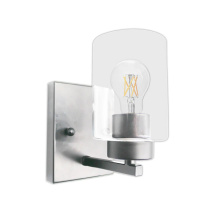 HOMEnhancements 21912 - 1-Light Clear Glass Sconce - MB w CG Socket Rings