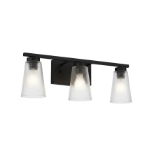 HOMEnhancements 22044 - Aria 3-Light Frosted Cone Glass Vanity - MB