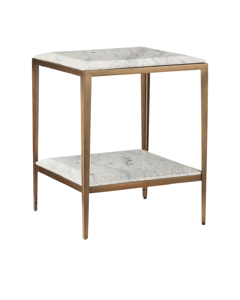 Oblique Marble Side Table