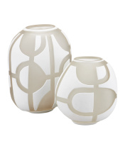 Currey 1200-0814 - Art Decortif White Vase Set of 2